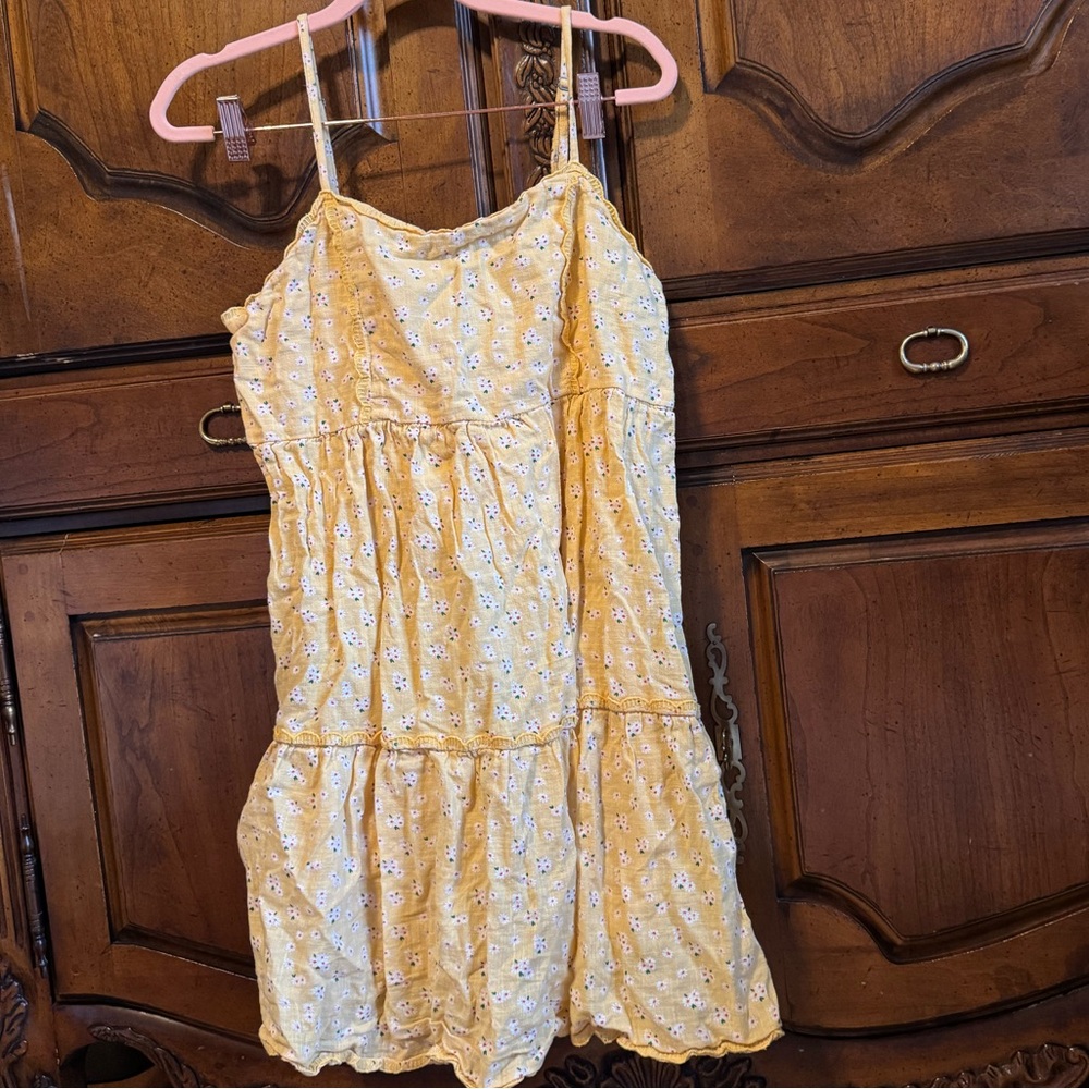 Yellow Ditsy Floral Tiered Mini Dress